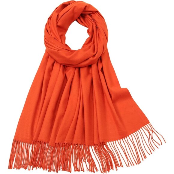 ⚡Women's Burnt Orange Pashmina Evening Dress Bridesmaid Winter Warm Long Scarf - Picture 5 of 8